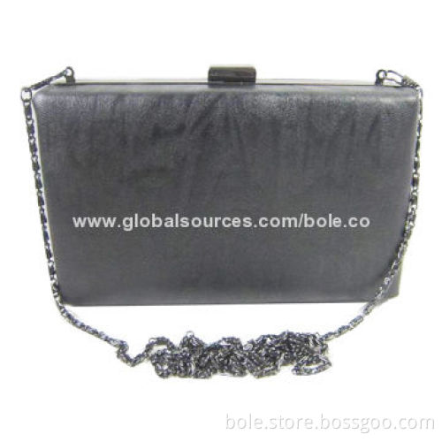 Evening Clutch Bag with Metal Frame and Chains, OEM Design Welcomed
